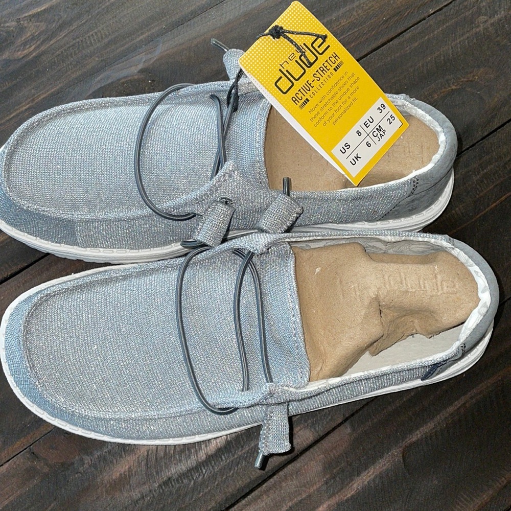 NEW HeyDudes Sparkling Grey.